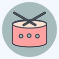 Icon Drums - Color Mate Style - Simple illustration