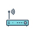 Color illustration icon for Dsl, internet and antenna