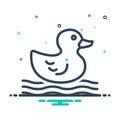 Black mix icon for Duck, baby and rubberduck Royalty Free Stock Photo