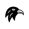 Black solid icon for Eagle, animal and face