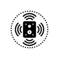 Black solid icon for Echo, reverberation and resonance