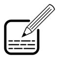 Icon edit write text entry with pencil square box.