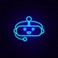 Icon for editorial content on ChatGPT chatbot - neon with robot