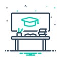 Mix icon for Educational, desk and book Royalty Free Stock Photo