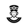 Black solid icon for Egyptian, cleopatra and pharaoh