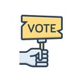 Color illustration icon for Election, ballot and poll