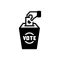 Black solid icon for Elections, ballot and poll