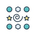 Color illustration icon for Elements, graphic and part Royalty Free Stock Photo