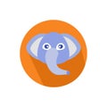 Icon elephant head on white background