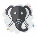 Icon Elephant. related to Animal symbol. comic style. simple design editable. simple illustration