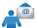 Icon and email envelope Royalty Free Stock Photo