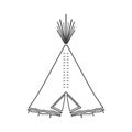 Icon or emblem of indian or tipi tent for outdoor recreation.
