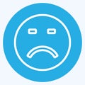 Icon Emoticon Loser. suitable for Emoticon symbol. blue eyes style. simple design editable. design template vector. simple symbol