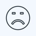 Icon Emoticon Loser. suitable for Emoticon symbol. line style. simple design editable. design template vector. simple symbol