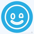Icon Emoticon Wink - Blue Eyes Style