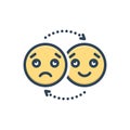 Color illustration icon for emotion, sentiment and sensibility