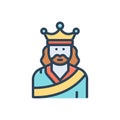 Color illustration icon for Emperor, monarch and sultan Royalty Free Stock Photo