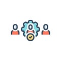 Color illustration icon for Employ, appoint and destine Royalty Free Stock Photo