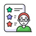 An icon of employee feedback in modern style, employee performance vector design