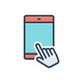 Color illustration icon for Enables, phone and authorize