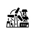 Black solid icon for Energy Production, energy and power