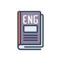 Color illustration icon for Eng, education and lecture