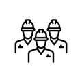 Black line icon for Engineers, machinist and contractors