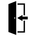 Icon entrance to doorway, arrow in door entrance to inside room Royalty Free Stock Photo