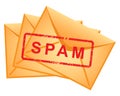 Icon envelopes inscription spam.