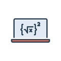 Color illustration icon for Equation, naturalization and algebra