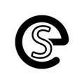 Black solid icon for Es initial, label and stamp Royalty Free Stock Photo