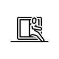 Black line icon for Escape, thief and rushing Royalty Free Stock Photo