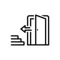 Black line icon for Escape, toward and directional Royalty Free Stock Photo