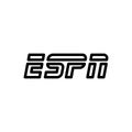 Black line icon for Espn, microphone and press