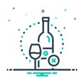 Mix icon for Essentially, wine and glass Royalty Free Stock Photo