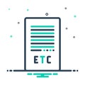 Mix icon for Etc, outset and forth Royalty Free Stock Photo