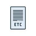 Color illustration icon for Etc, outset and etcetera Royalty Free Stock Photo