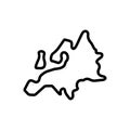 Black line icon for Europe, map and region Royalty Free Stock Photo