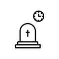 Black line icon for Eventually, lastly and graveyard Royalty Free Stock Photo