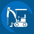 Icon Excavator Auger Drive. related to Construction Vehicles symbol. long shadow style. simple design editable. simple Royalty Free Stock Photo