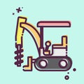 Icon Excavator Auger Drive. related to Construction Vehicles symbol. MBE style. simple design editable. simple illustration Royalty Free Stock Photo