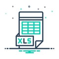 Mix icon for Excel, excel file and microsoft