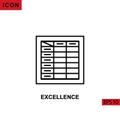 Icon excellence sheet. Outline, line or linear vector icon symbol sign collection