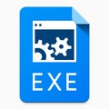 EXE flat style file type pictogram