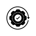 Black solid icon for Executed, execute and implement