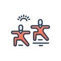 Color illustration icon for Exercise, physical activity and workout