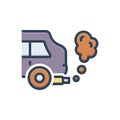Color illustration icon for Exhaust, pollution and exhaust fumes