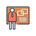 Color illustration icon for Exhibitor, advertising and demonstrator