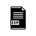 Black solid icon for Exp, file and expiry