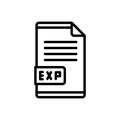 Black line icon for Exp, expiration and closure